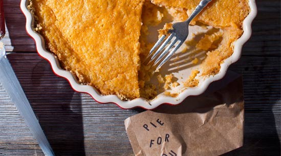Grapefruit custard pie with a saltine pie crust