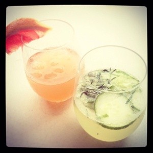 Grapefruit ice tea with whiskey