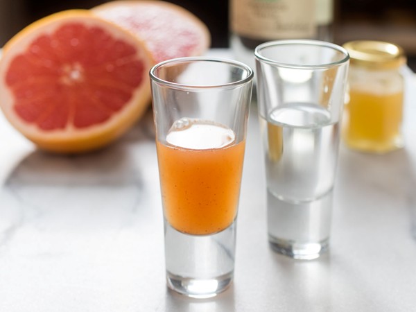 Grapefruit sangrita with chipotle and honey