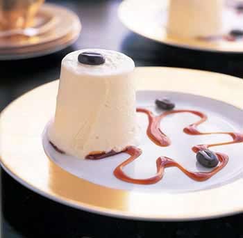 Grappa semifreddo with espresso sauce