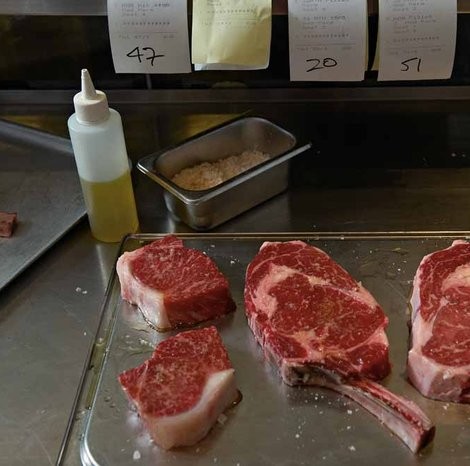 Grass-fed rib-eye on the bone