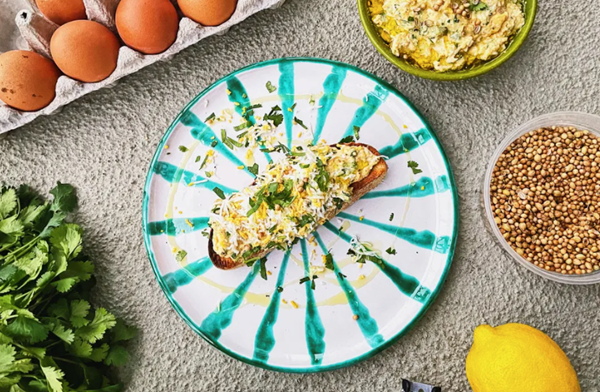 Grated egg salad