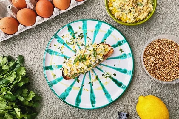Grated egg salad