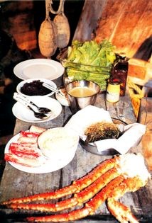 Gratin of king crab and lettuce parcels