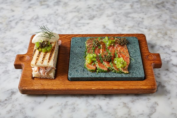Gravadlax with trout rillettes