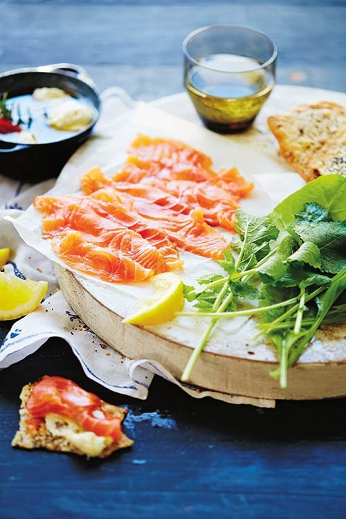 Gravlax home-cured salmon or trout