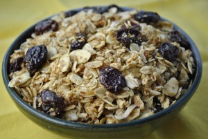Great granola with cherries and almonds