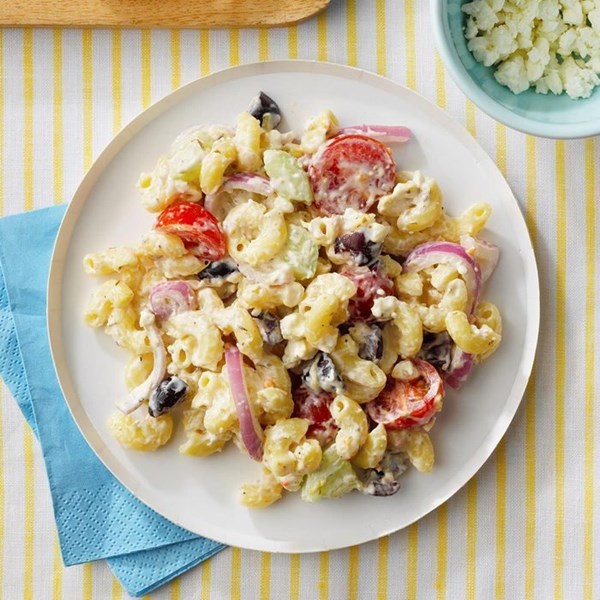 Grecian macaroni salad