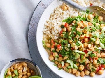 Greed curried garbanzo beans 