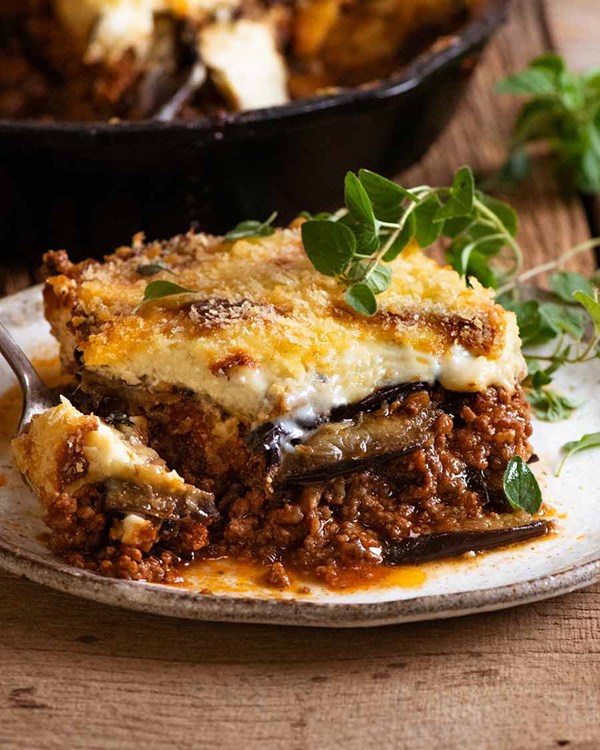 Greek beef and eggplant lasagna (Moussaka)