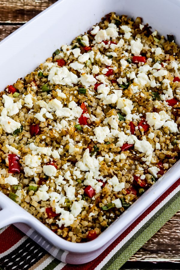 Greek cauliflower rice bake