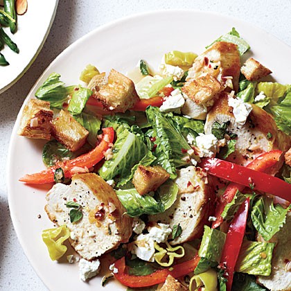 Greek chicken bread salad