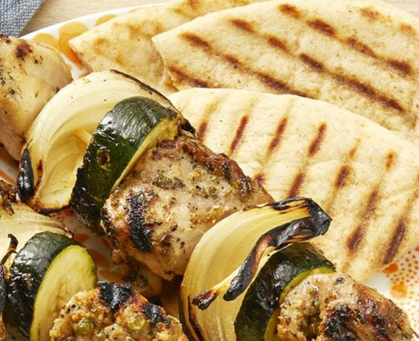 Greek chicken kebabs