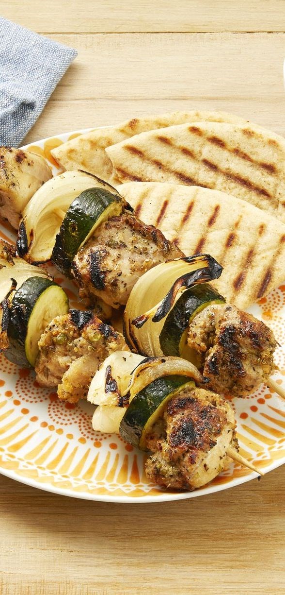 Greek chicken kebabs