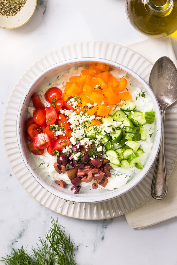 Greek cottage cheese bowl