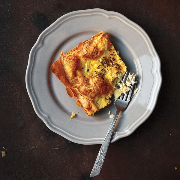 Greek egg, feta, and herb tart (Alevropita)