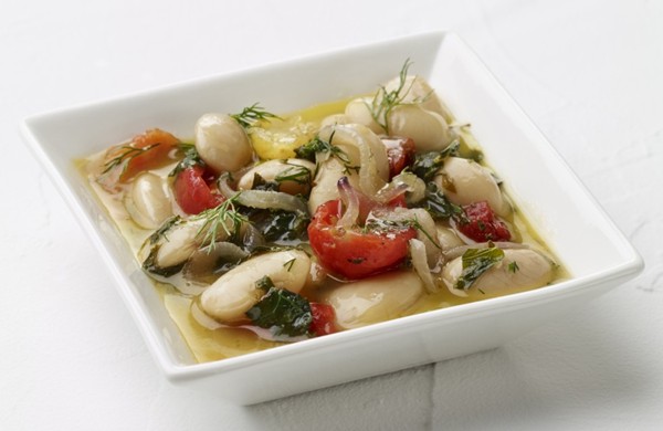 Greek giant bean stew with lemon-honey sauce