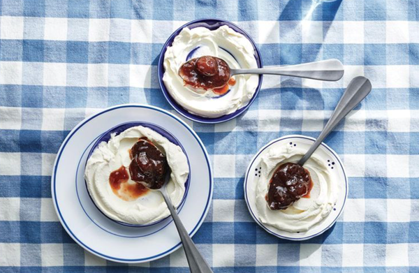 Greek grape spoon sweets with lemon
