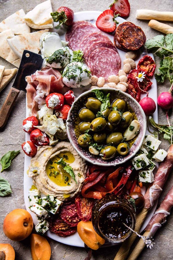 Greek inspired antipasto platter