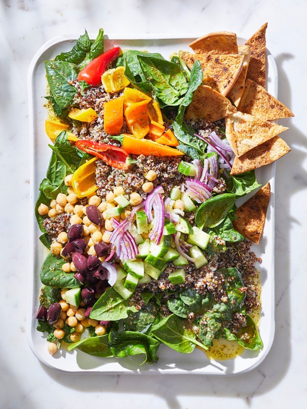 Greek-inspired quinoa salad with lemon-feta dressing