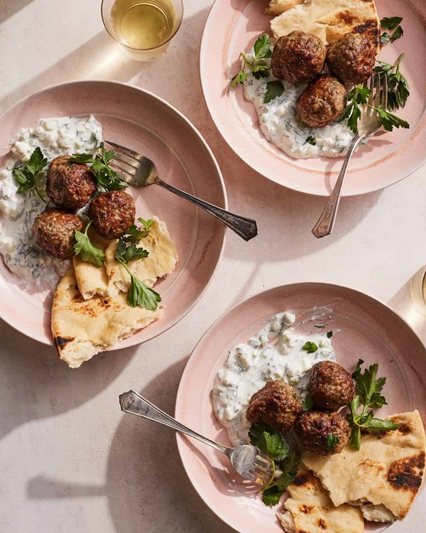Greek lamb meatballs with tzatziki