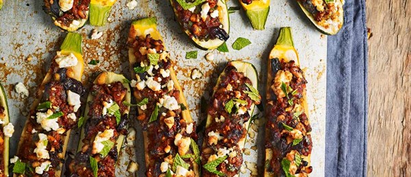Greek lamb-stuffed courgettes