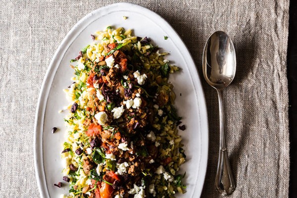 "Greek" lamb with orzo