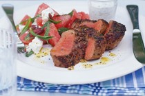 Greek lamb with watermelon salad