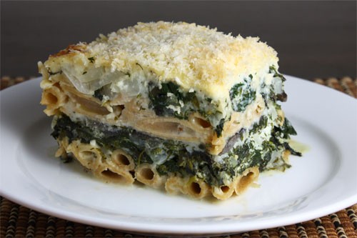 Greek lasagna with greens (Pastitsio)