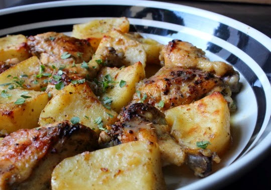 Greek lemon chicken and potatoes