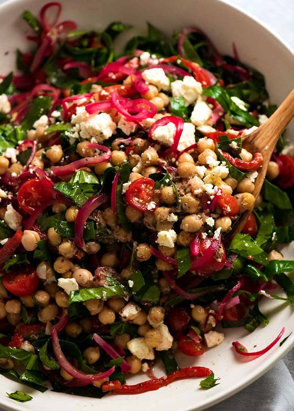 Greek marinated chickpea salad