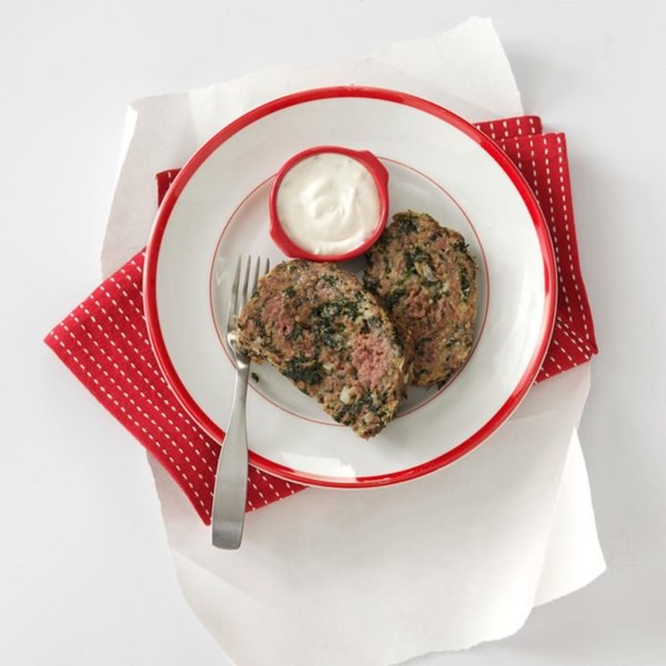 Greek meat loaf with tzatziki sauce