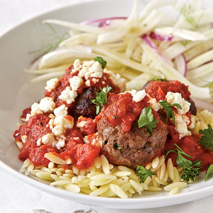 Greek pasta with meatballs