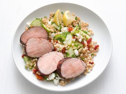 Greek pork tenderloin with Israeli couscous
