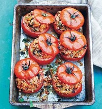 Greek rice-stuffed tomatoes