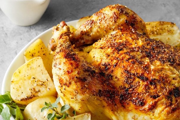 Greek roasted chicken & potatoes