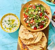Greek salad & flatbreads