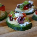 Greek salad cucumber bites