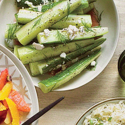 Greek salad cucumbers