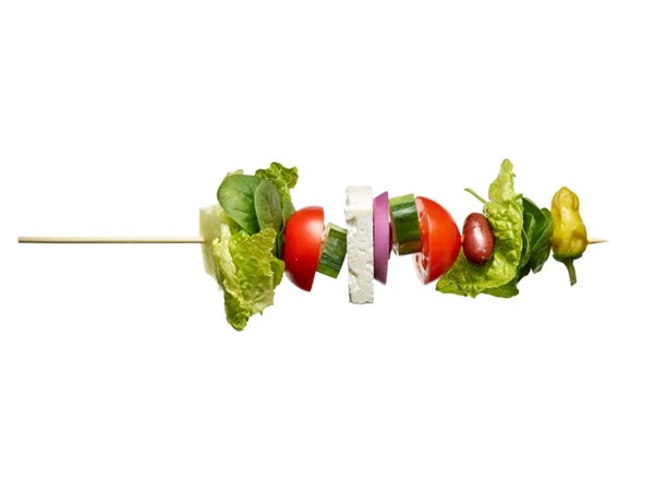 Greek salad on a stick
