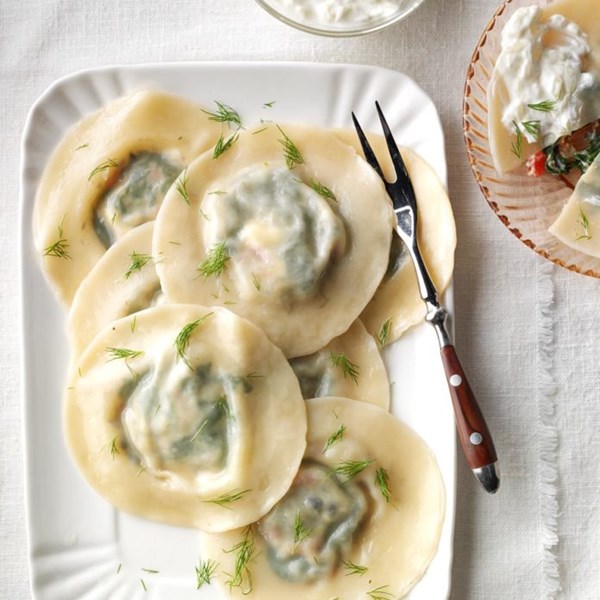 Greek salad ravioli
