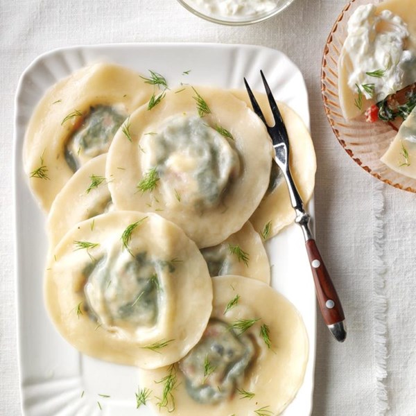 Greek salad ravioli