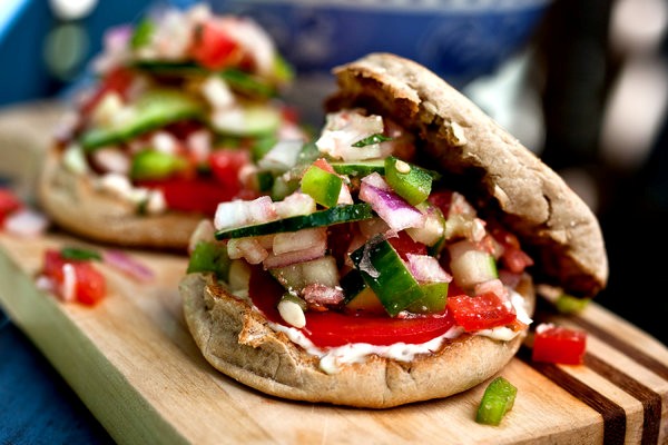 Greek salad sandwich