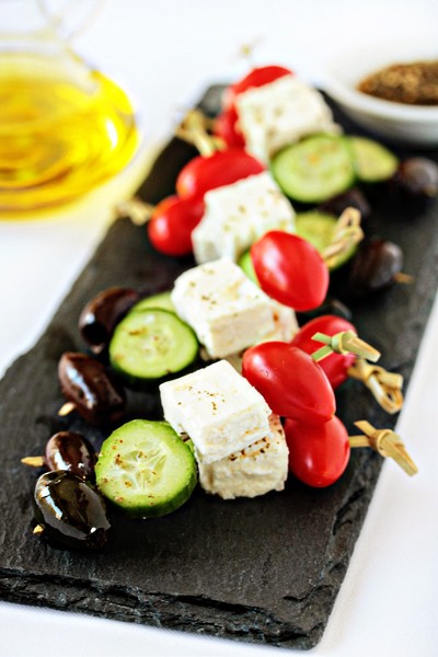 Greek salad skewers