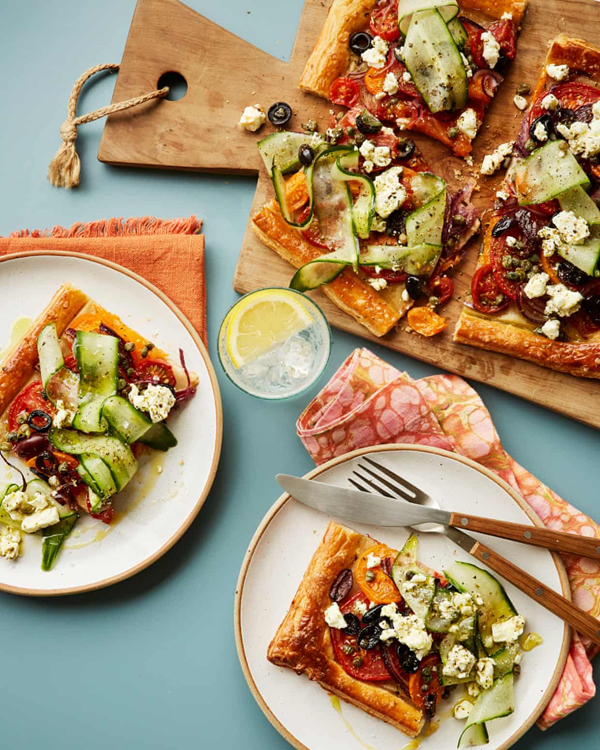 Greek salad tart