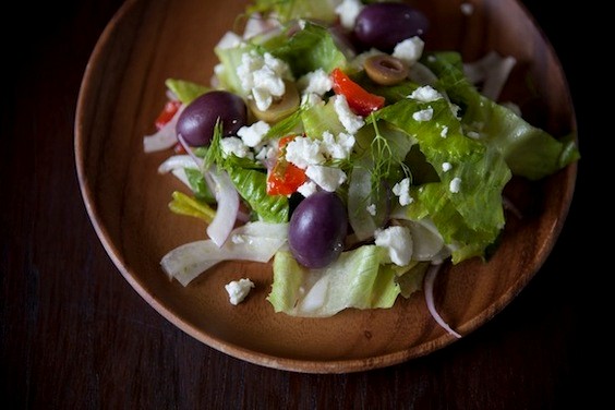 Greek salad with fennel