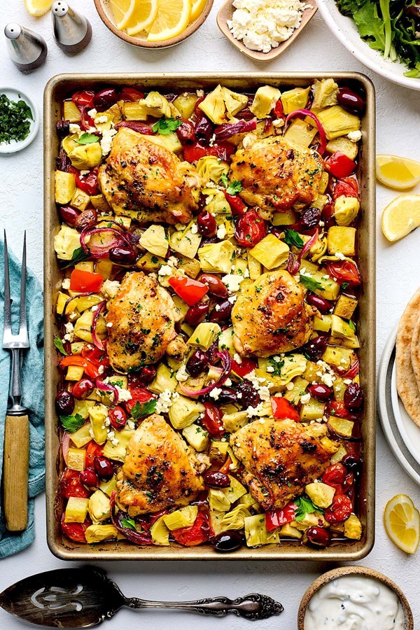 Greek sheet pan chicken