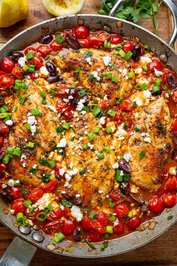 Greek skillet chicken