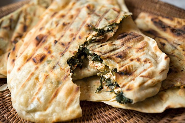 Greek skillet pies with feta and greens