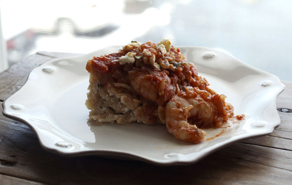 Greek spiced baked shrimp & creamy orzo